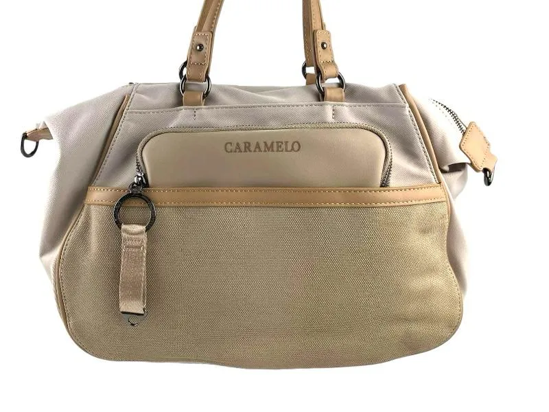 Caramelo | Bolso de mano y bandolera súper ligero vegano textil beige Same