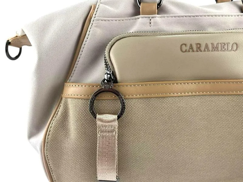 Caramelo | Bolso de mano y bandolera súper ligero vegano textil beige Same