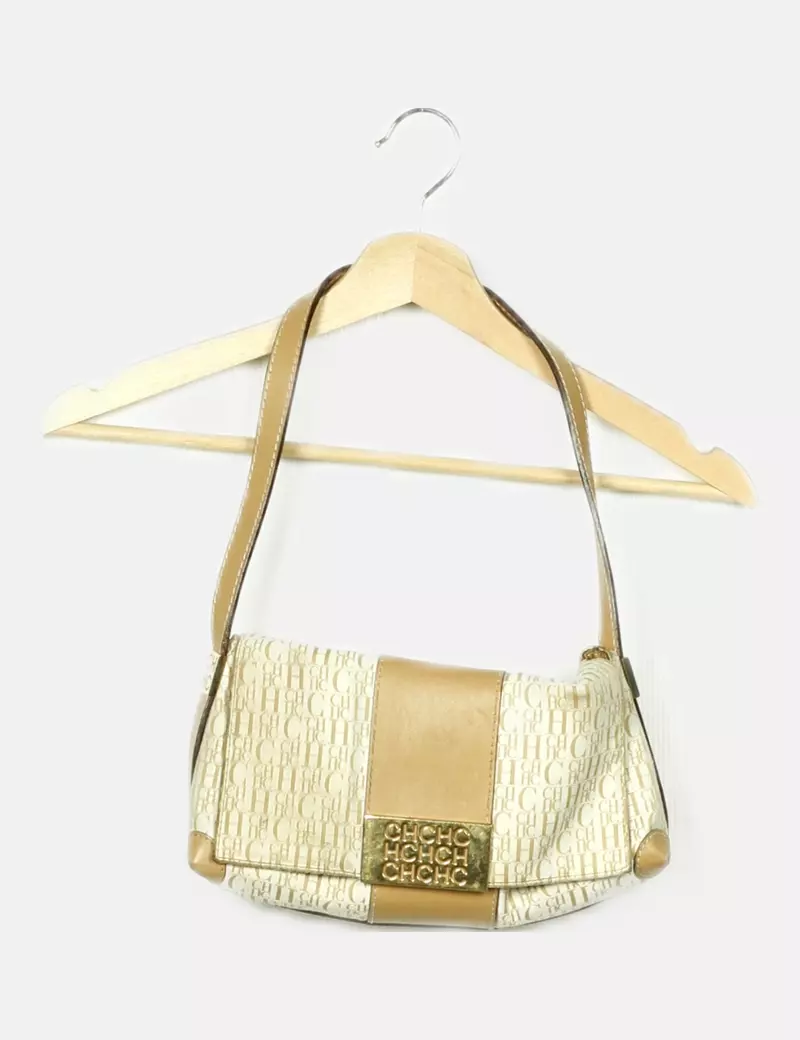Carolina Herrera Bolso de mano beige estampado