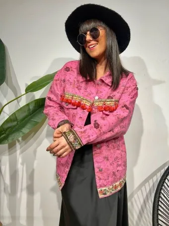 Cazadora Floral KINFOLK Fucsia