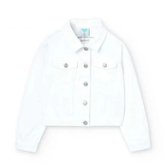 Cazadora niña denim blanco de Bóboli