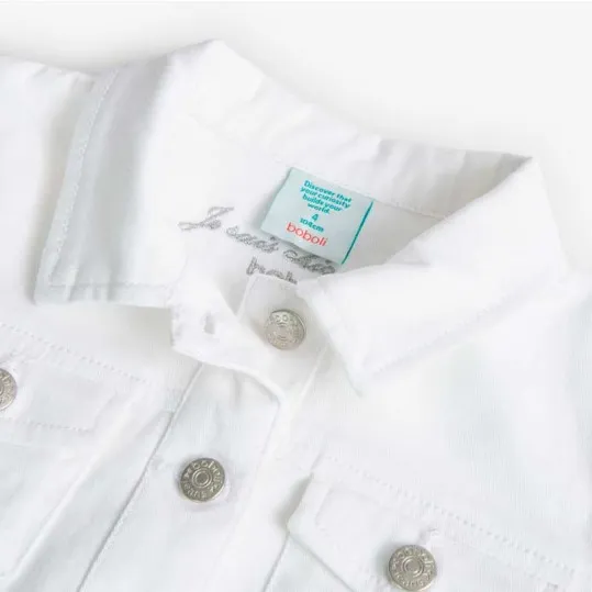 Cazadora niña denim blanco de Bóboli