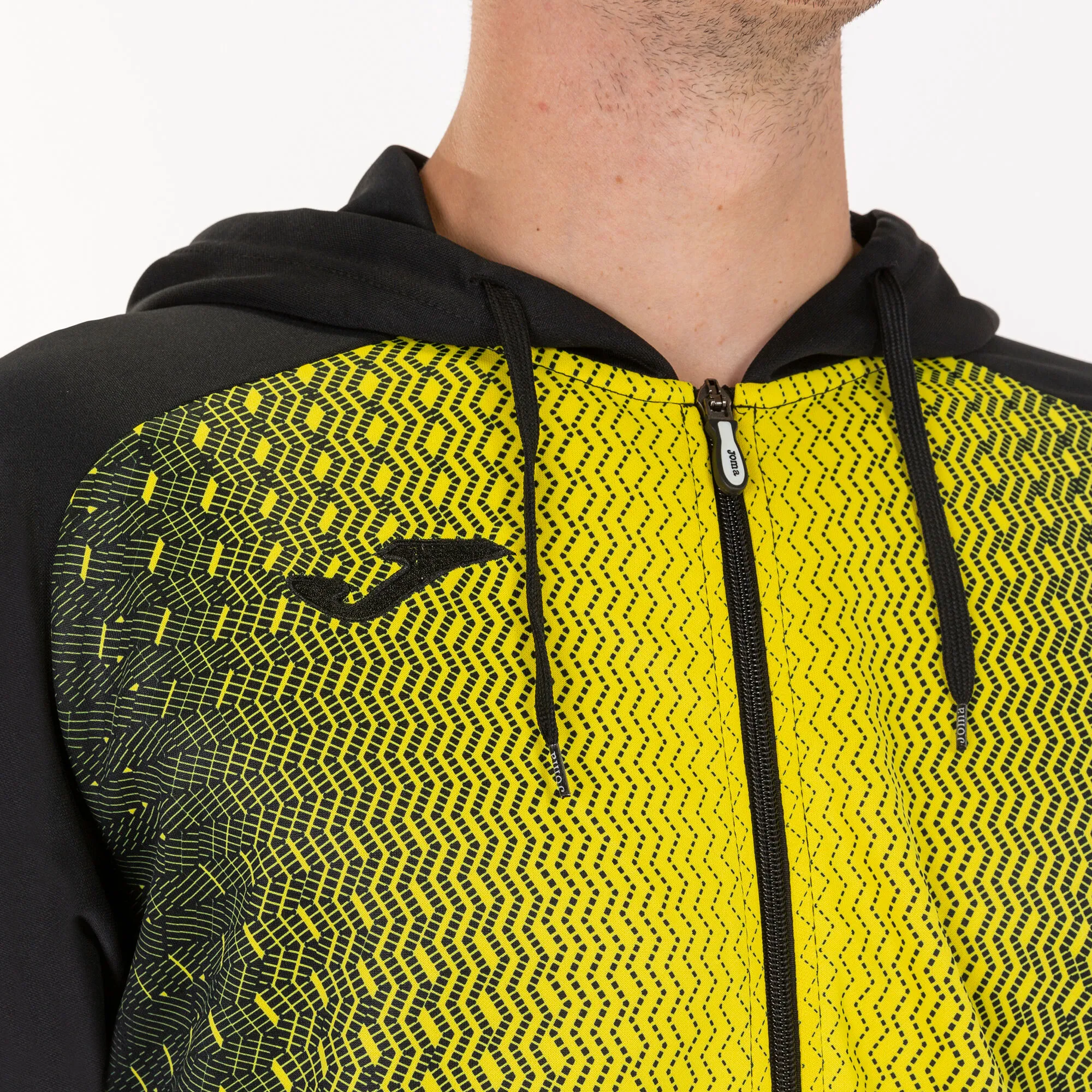 Chaqueta con capucha hombre Supernova negro amarillo