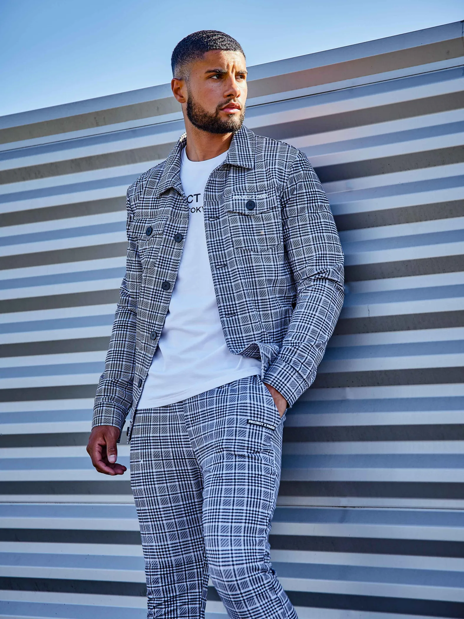 Chaqueta con estampado de cuadros