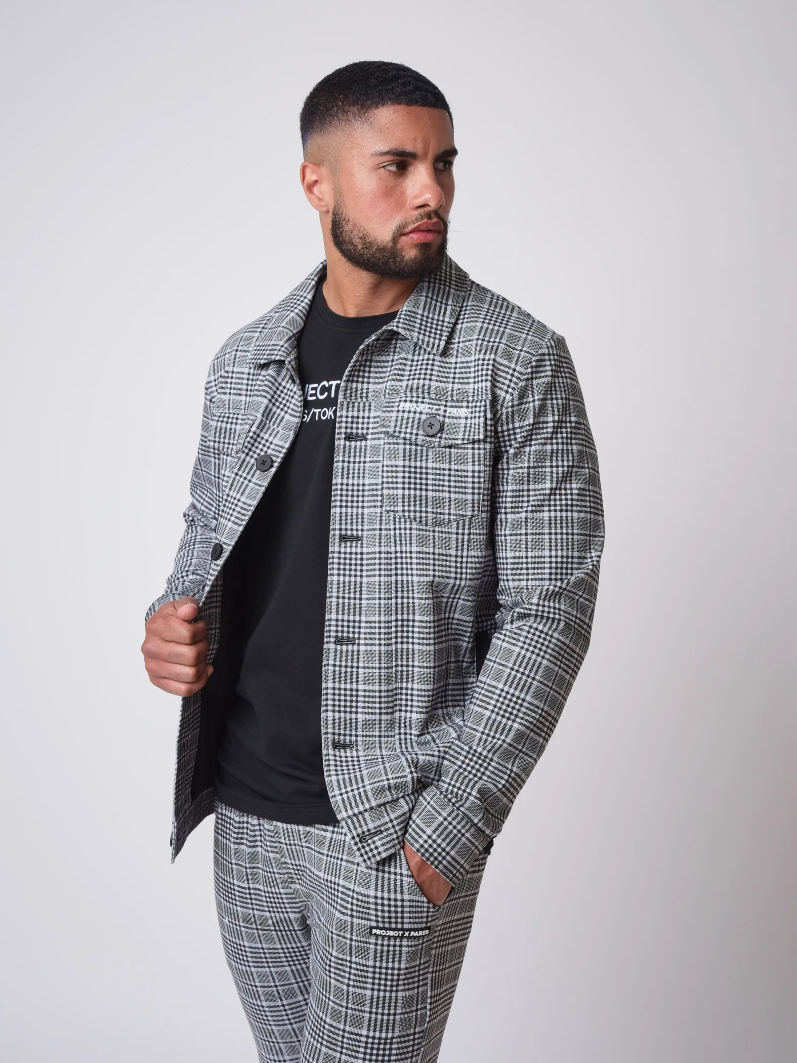 Chaqueta con estampado de cuadros