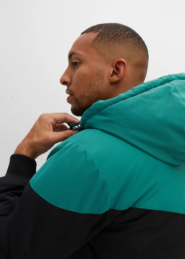 CHAQUETA DE INVIERNO CON CAPUCHA NEGROVERDE