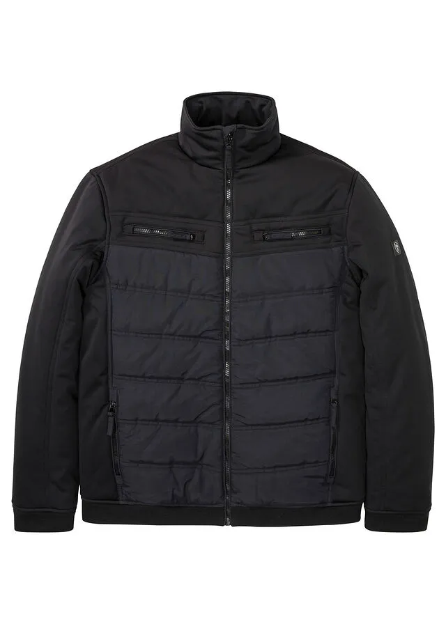 Chaqueta de invierno de tejido Softshell Negro