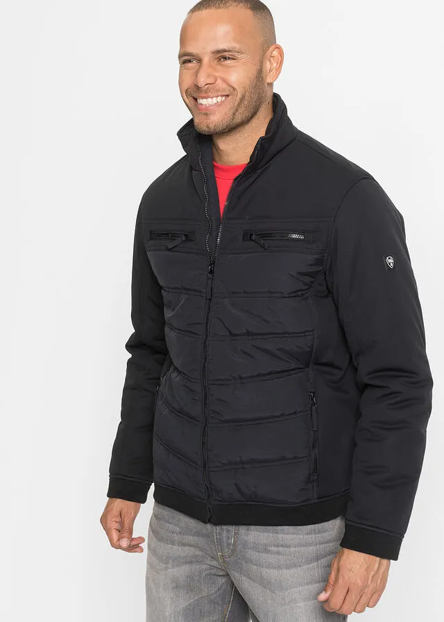 Chaqueta de invierno de tejido Softshell Negro