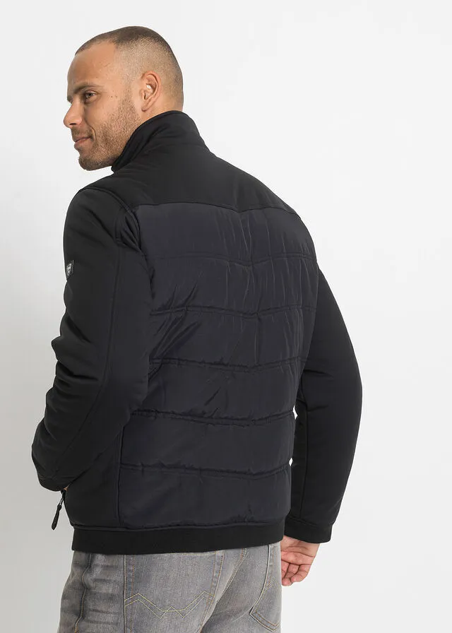 Chaqueta de invierno de tejido Softshell Negro