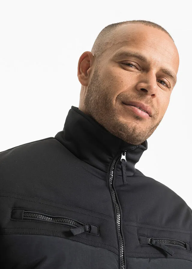 Chaqueta de invierno de tejido Softshell Negro