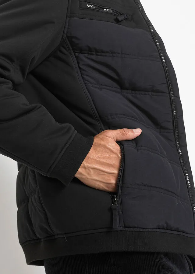 Chaqueta de invierno de tejido Softshell Negro