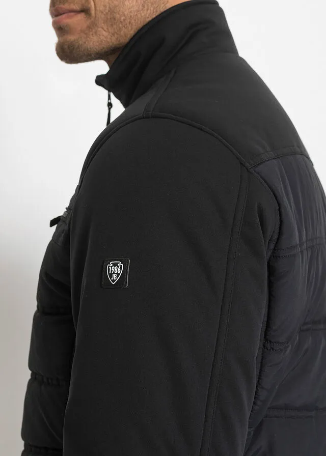 Chaqueta de invierno de tejido Softshell Negro