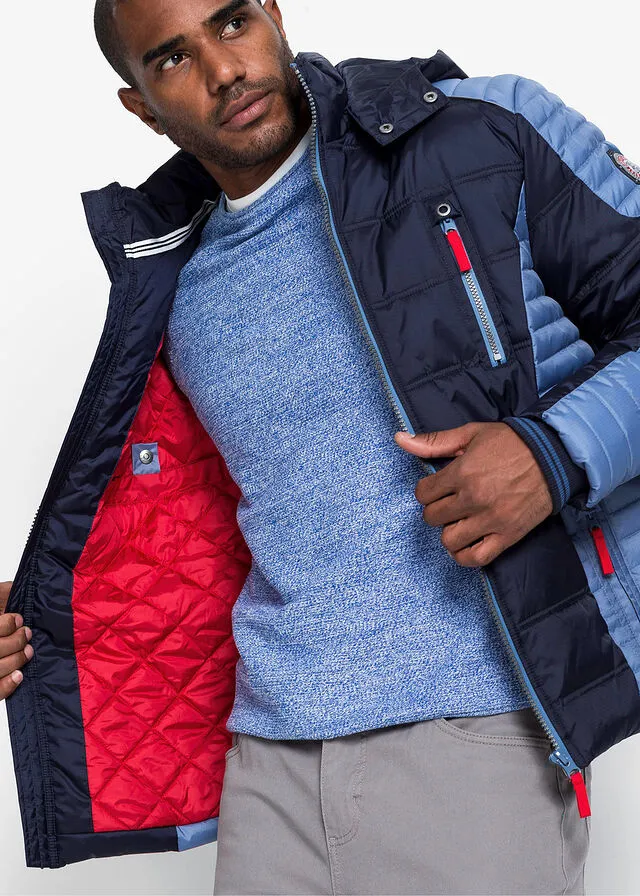 CHAQUETA GUATEADA DE INVIERNO AZUL OSCUROAZUL CLARO