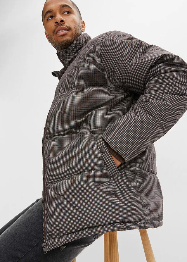 Chaqueta guateada Marrón oscuro de cuadros