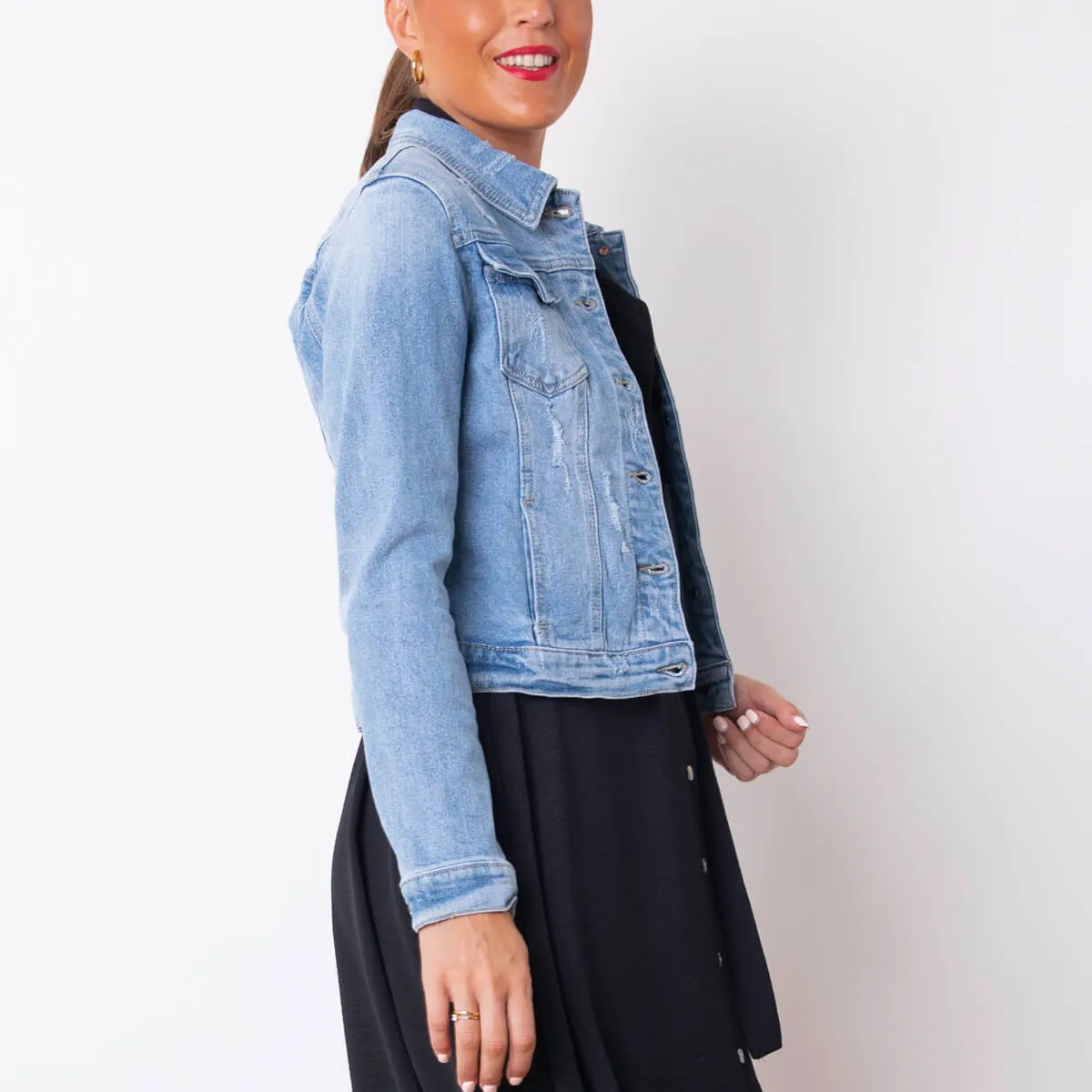 CHAQUETA VAQUERA DETALLES  AZUL