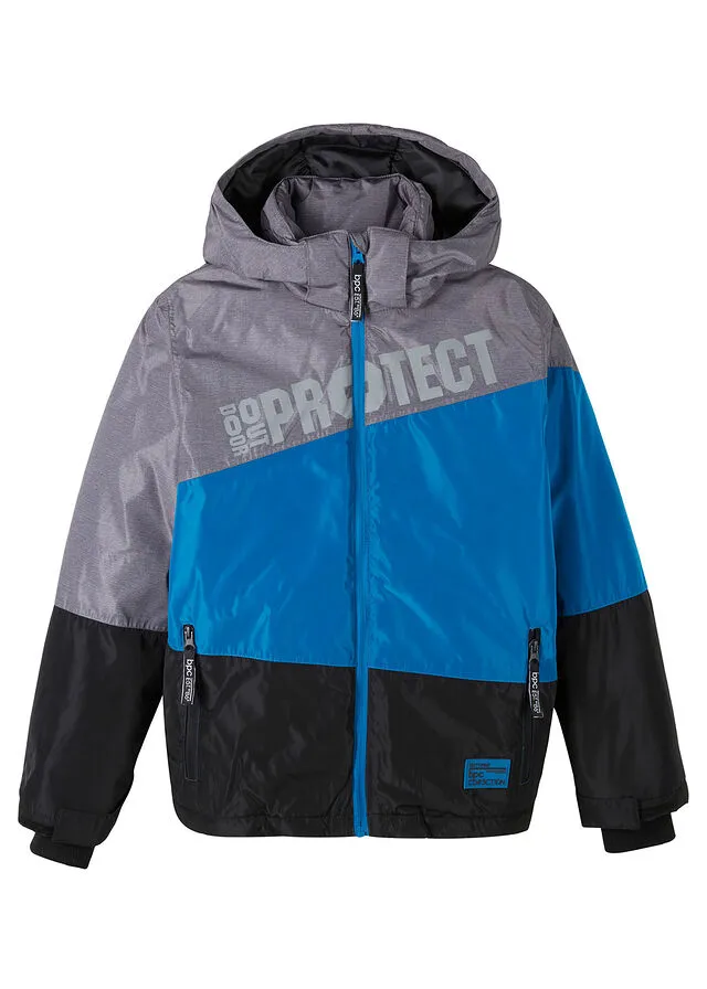 CHAQUETóN PARA NIñOS, IMPERMEABLE Y TRANSPIRABLE NEGROAZULGRIS JASPEADO