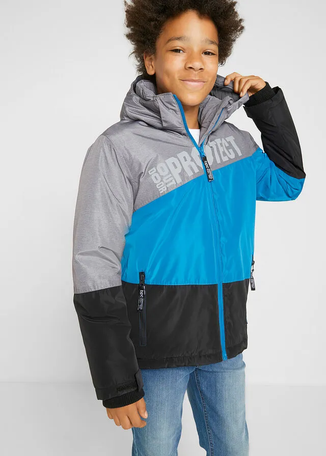 CHAQUETóN PARA NIñOS, IMPERMEABLE Y TRANSPIRABLE NEGROAZULGRIS JASPEADO