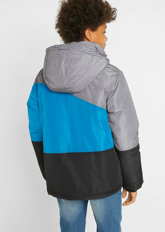 CHAQUETóN PARA NIñOS, IMPERMEABLE Y TRANSPIRABLE NEGROAZULGRIS JASPEADO