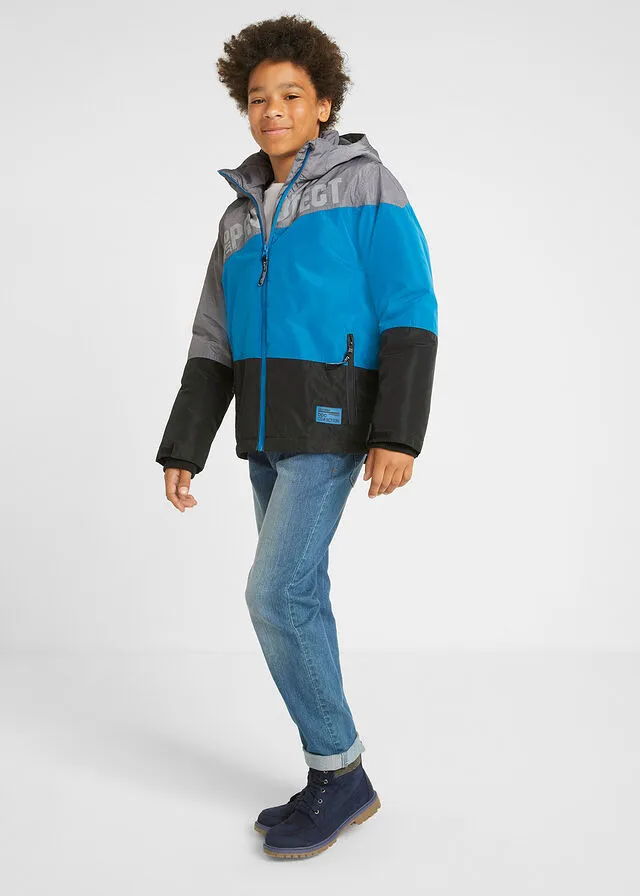 CHAQUETóN PARA NIñOS, IMPERMEABLE Y TRANSPIRABLE NEGROAZULGRIS JASPEADO