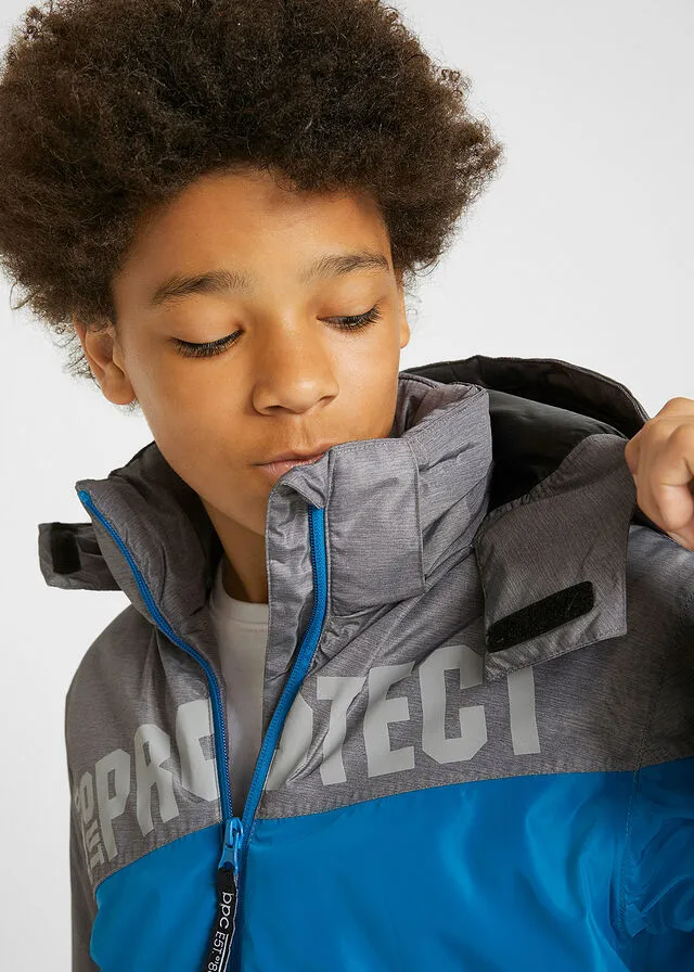 CHAQUETóN PARA NIñOS, IMPERMEABLE Y TRANSPIRABLE NEGROAZULGRIS JASPEADO