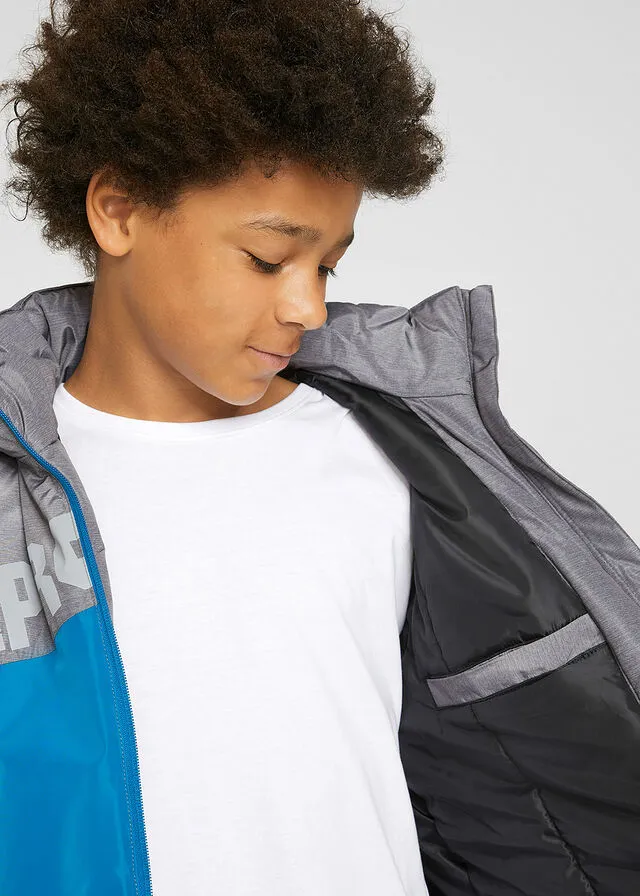 CHAQUETóN PARA NIñOS, IMPERMEABLE Y TRANSPIRABLE NEGROAZULGRIS JASPEADO