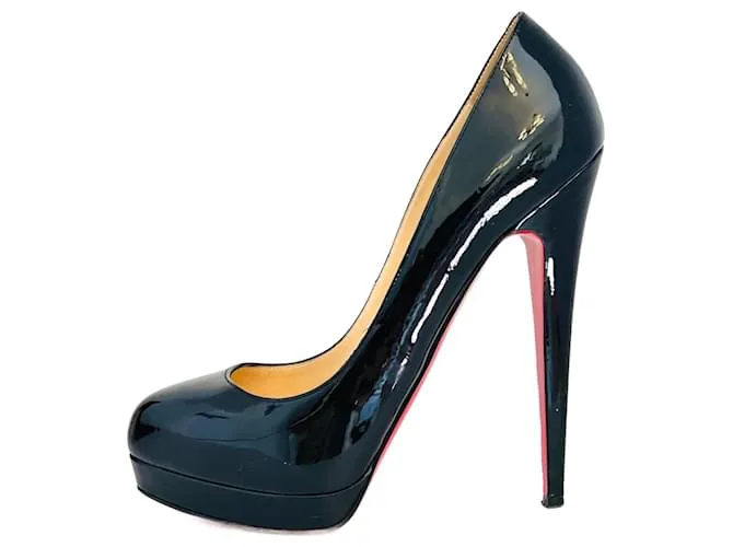 Christian Louboutin Zapatos de charol negro Bianca 140 talla 38 