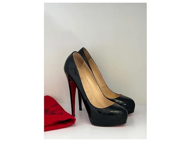 Christian Louboutin Zapatos de charol negro Bianca 140 talla 38 