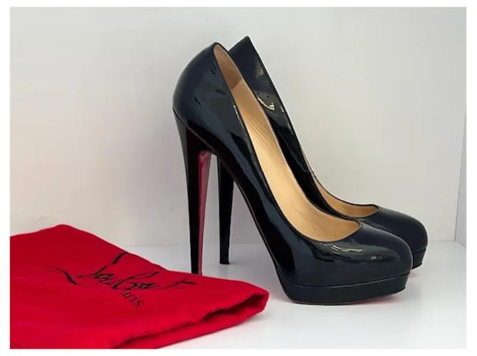 Christian Louboutin Zapatos de charol negro Bianca 140 talla 38 