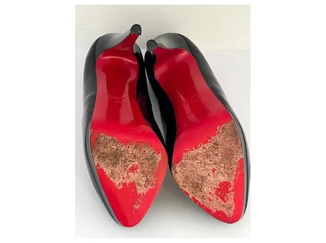 Christian Louboutin Zapatos de charol negro Bianca 140 talla 38 