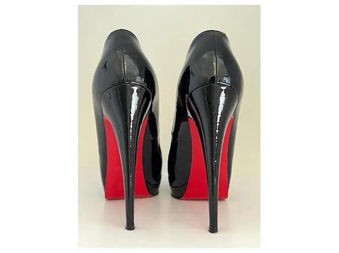 Christian Louboutin Zapatos de charol negro Bianca 140 talla 38 