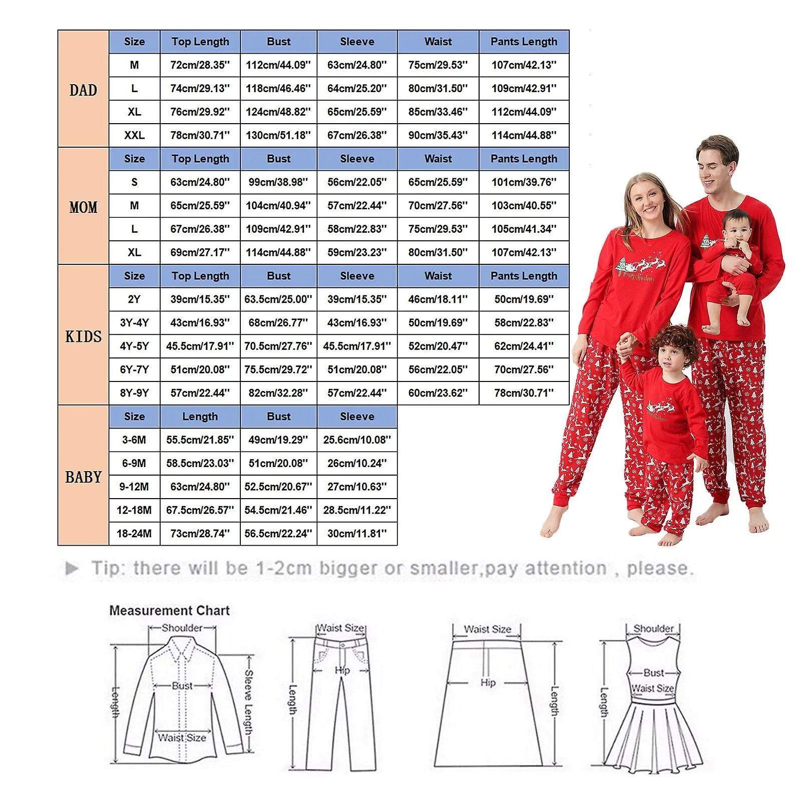 CHRISTMAS PAJAMAS MATCHING FAMILY PYJAMAS RED FESTIVE CASUAL LOOSE TWOPIECE PAJAMAS SUIT CONJUNTOS DE ROPA A JUEGO SLEEPWEAR