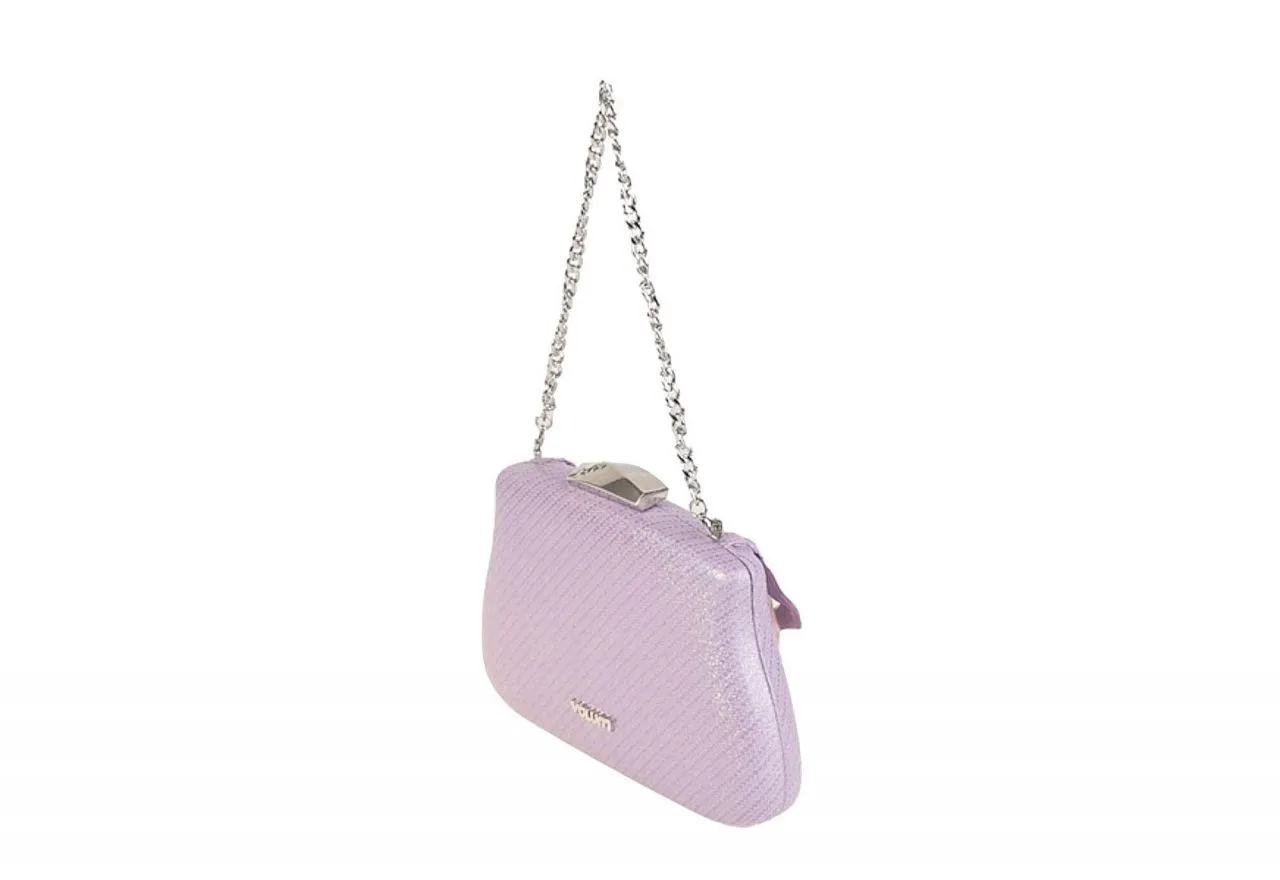 Clutch Lila Asa Mano Eslabones Carey