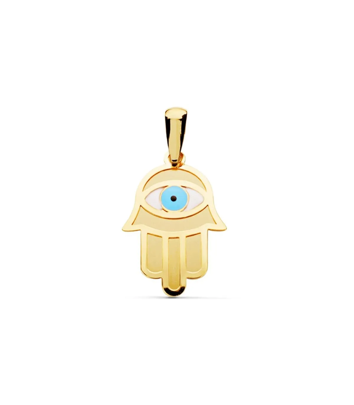 Colgante mano de Fátima y Ojo Truco Oro 18K