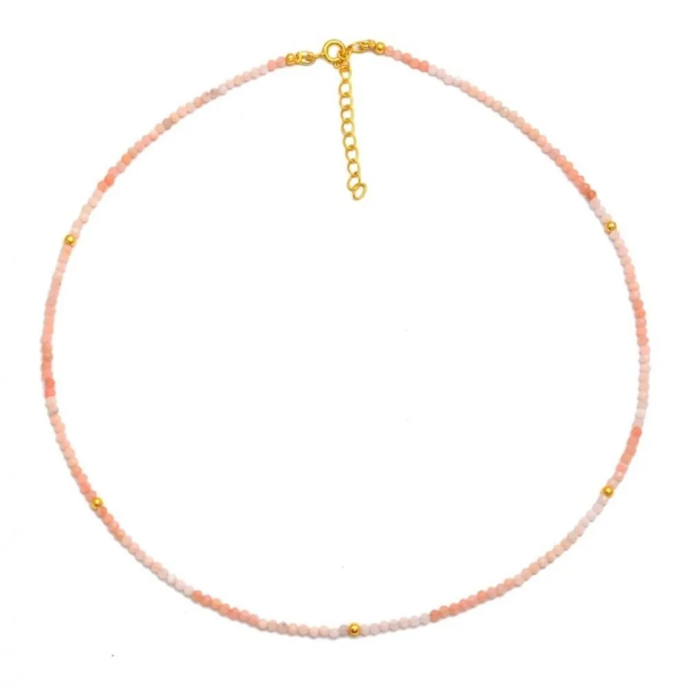 Collar Wave Ópalo Rosa Oro