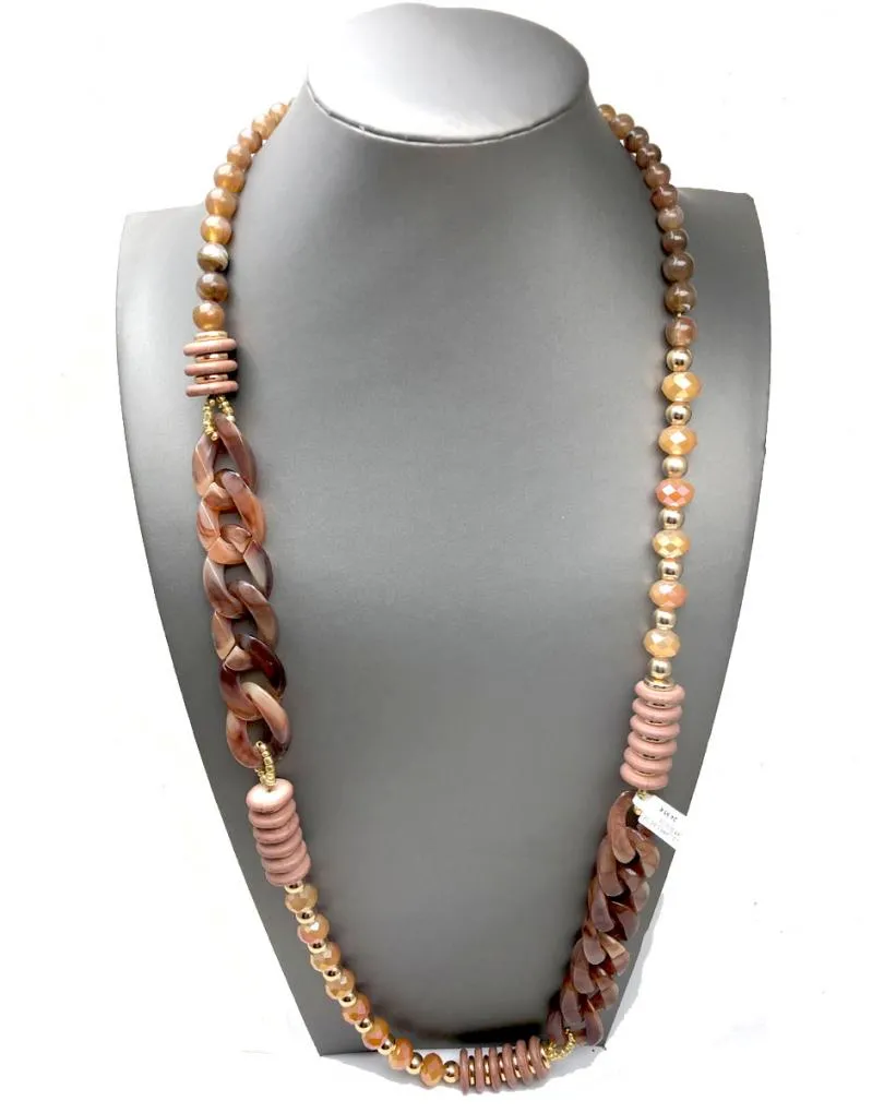COLLARES BEIGE LARGOS DE GRANDES ESLABONES CREA TU LOOKAZO