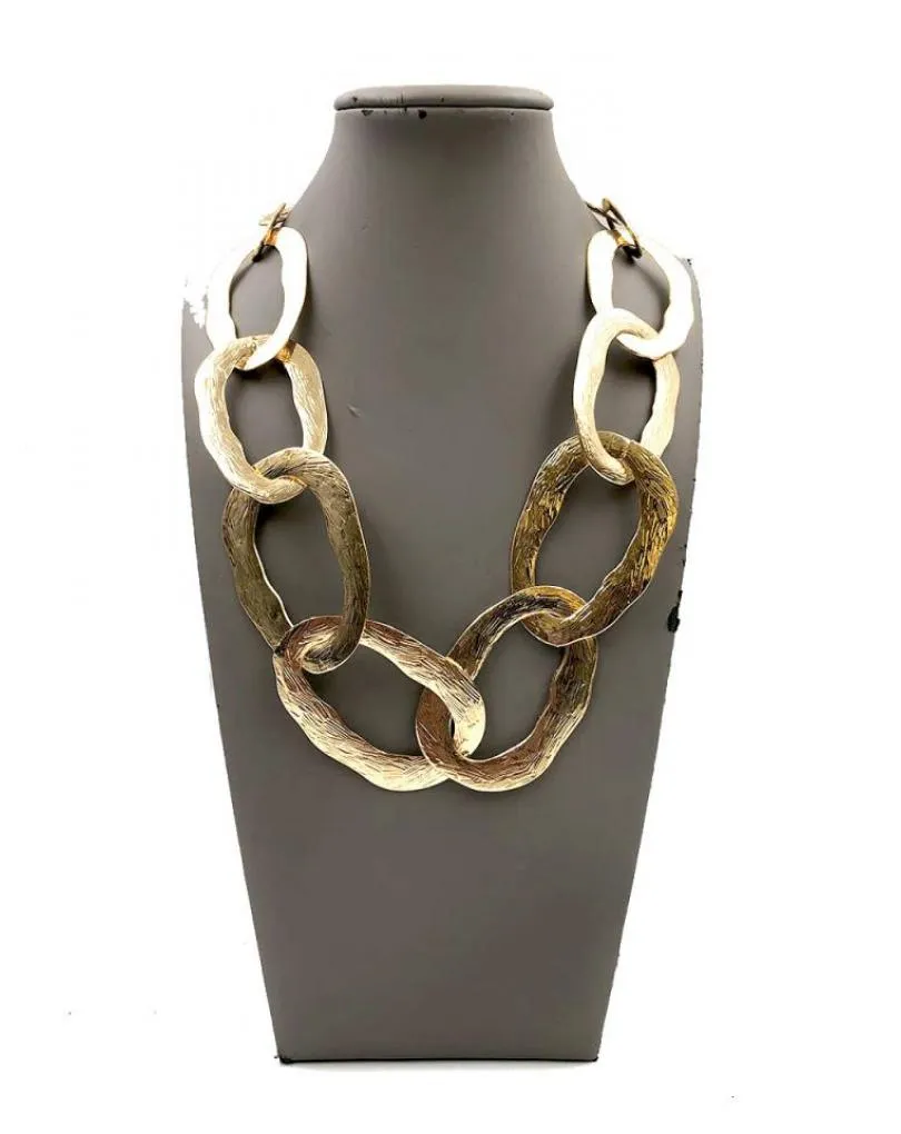 COLLARES DORADOS CORTOS DE MODA CON ESLABONES GRANDES