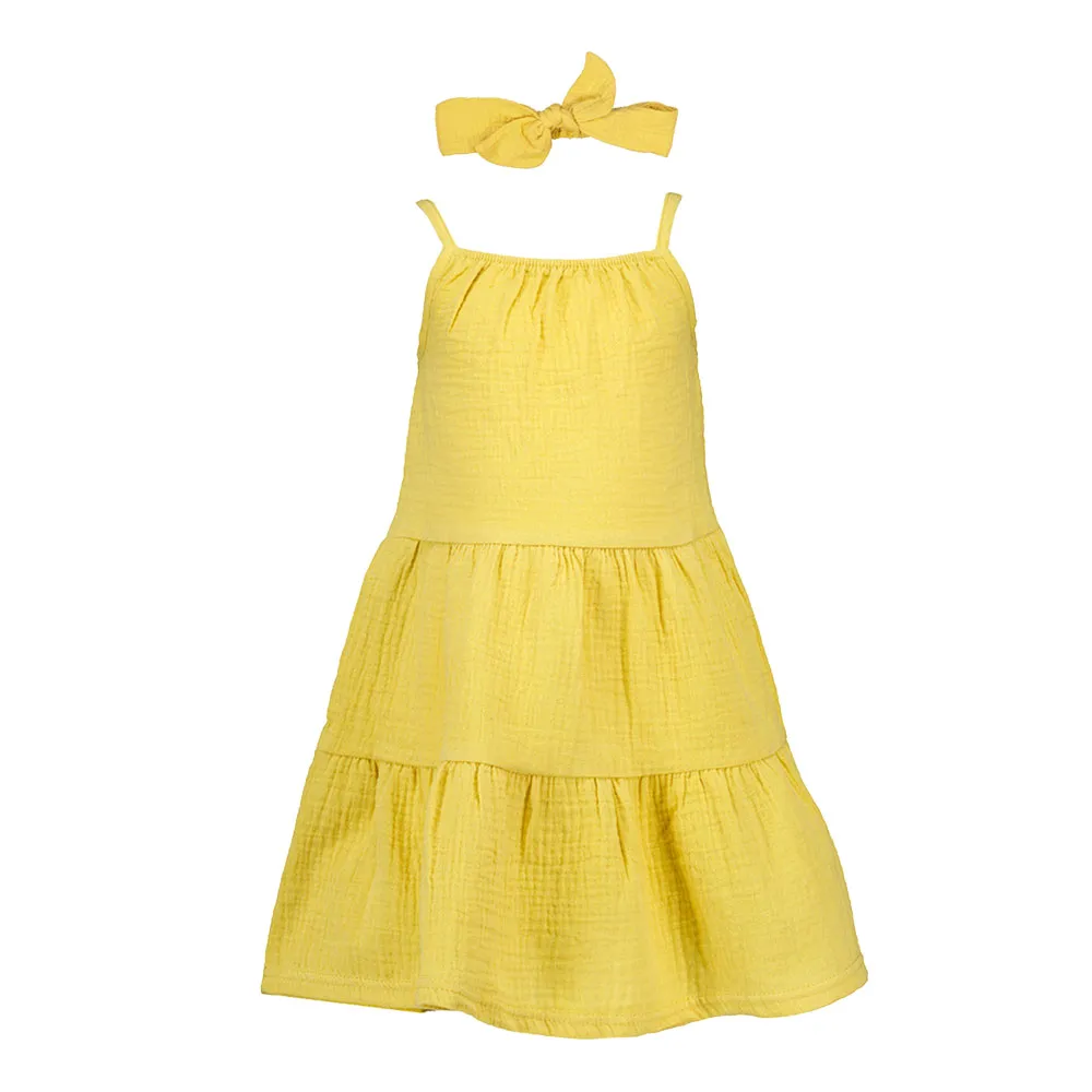 Conjunto de ropa para niñas con vestido y diadema Sin mangas