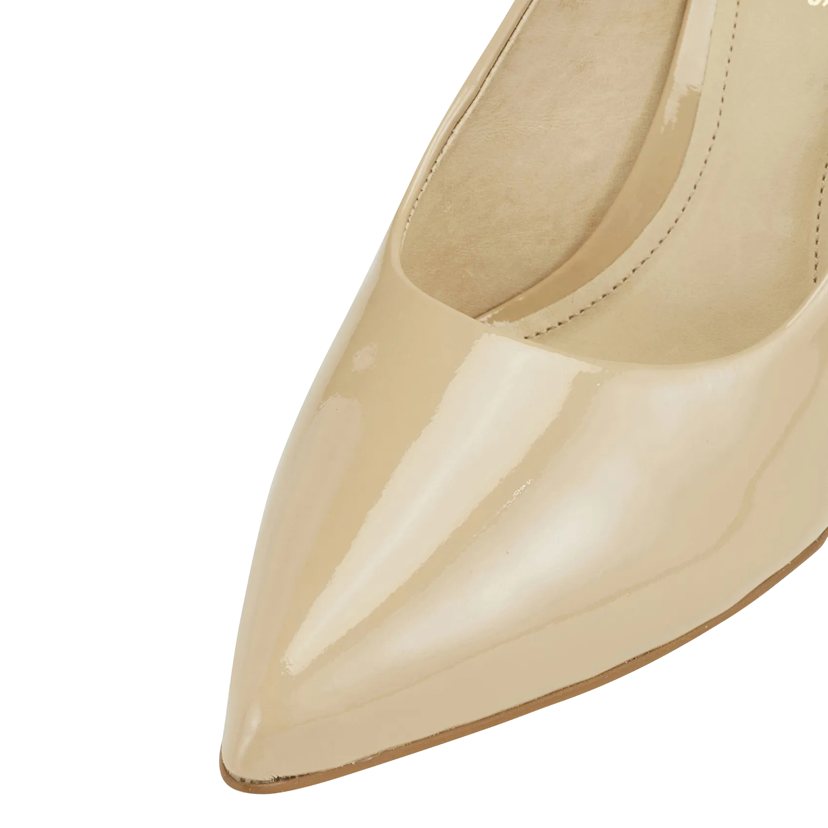COSMOPARIS AZALEA2  ZAPATOS DE CHAROL CON TACóN EN BEIGE