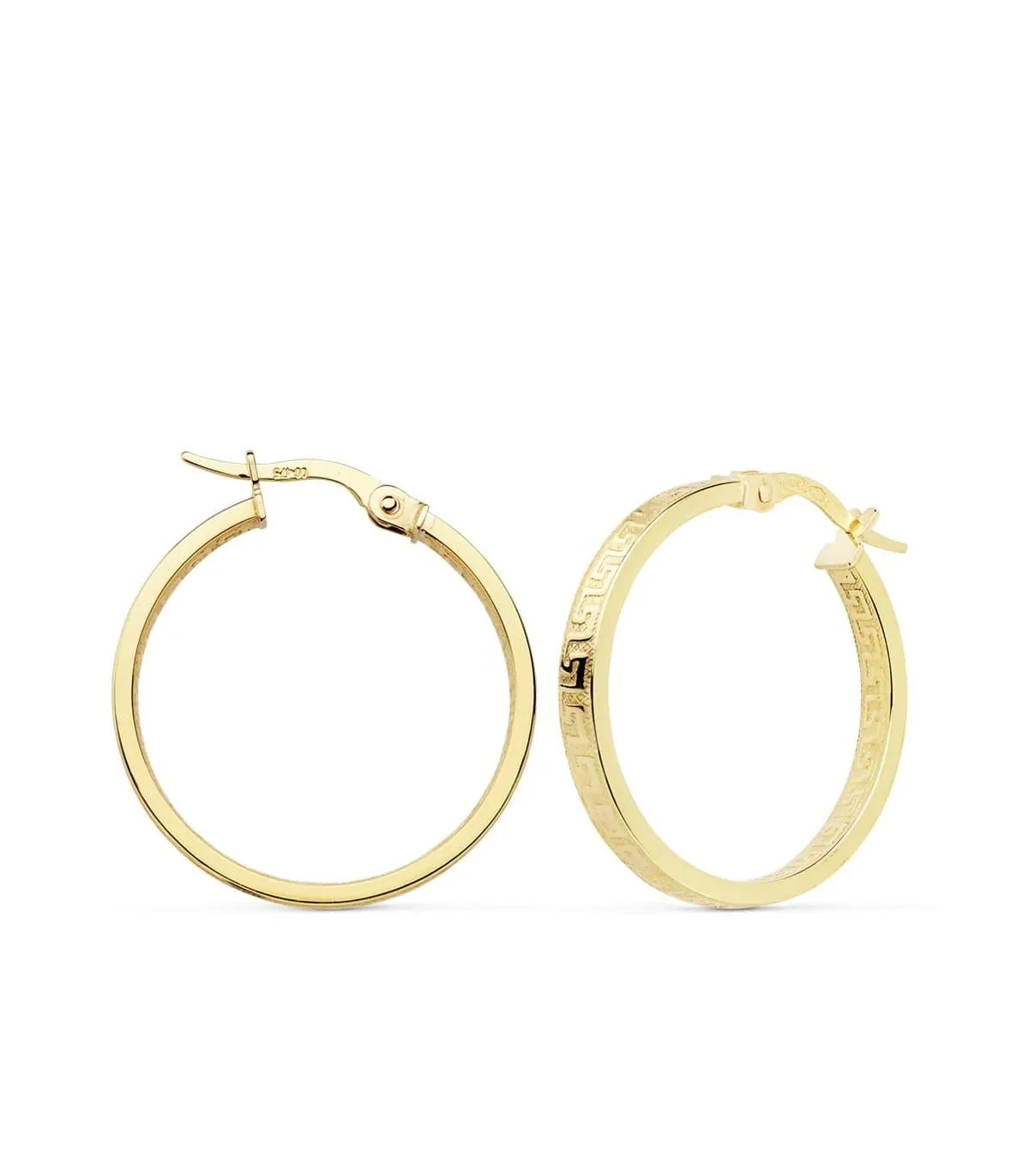 Créoles Grecque Or Jaune 18 K 24 MM