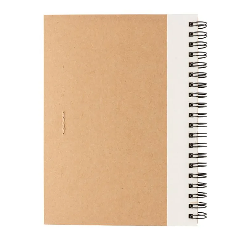 Cuaderno de espiral kraft con bolígrafo