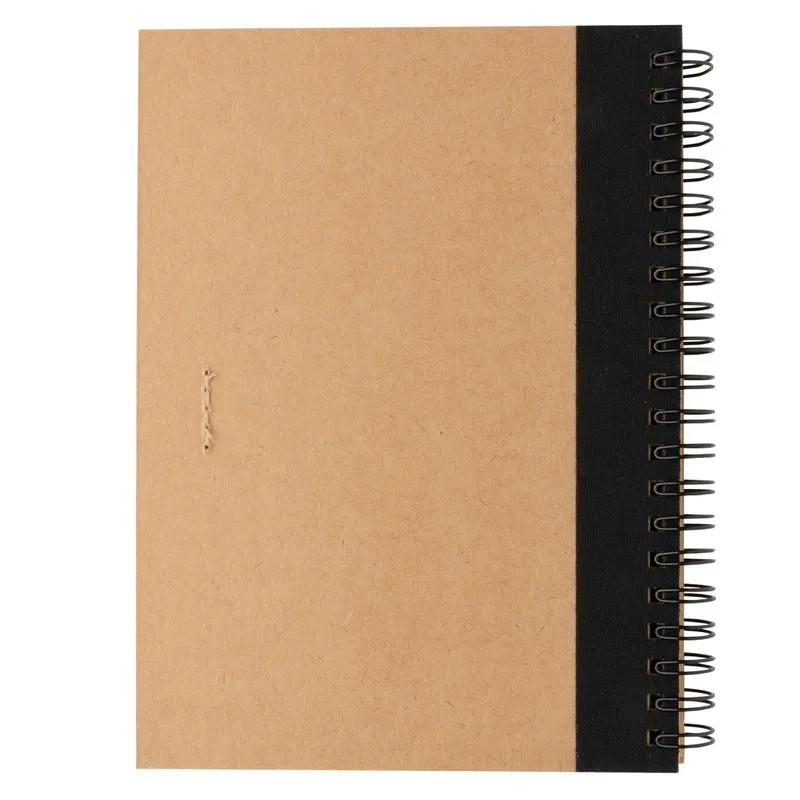 Cuaderno de espiral kraft con bolígrafo