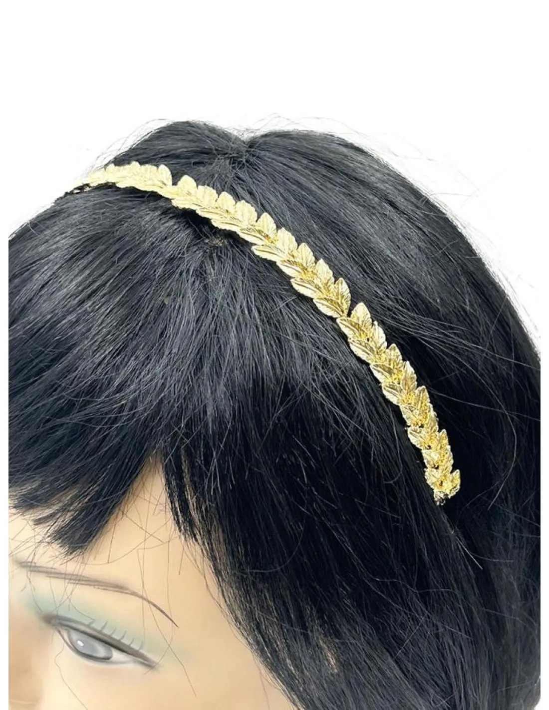 DIADEMAS FIESTA Y BODA DORADAS DECORADAS CON HOJAS PEQUEÑAS