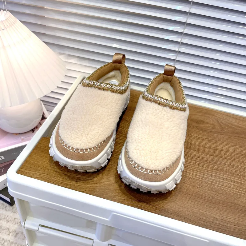 Diseñador Tasman Slippers Venture Daze acogedoras toboganes de pieles de la plataforma de la plataforma del fondo de la platafor
