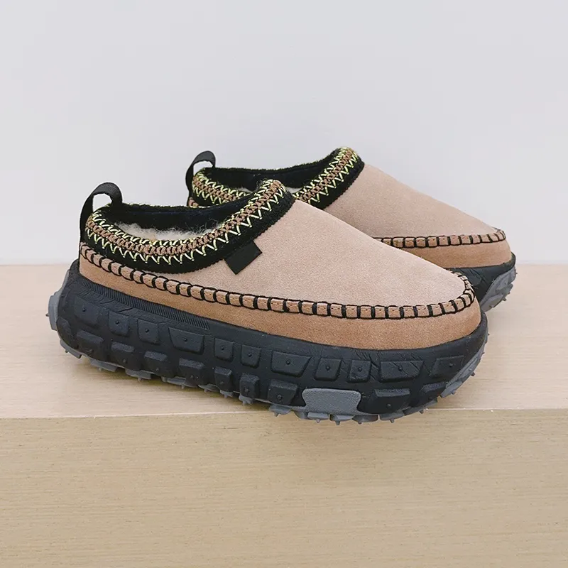 Diseñador Tasman Slippers Venture Daze acogedoras toboganes de pieles de la plataforma de la plataforma del fondo de la platafor