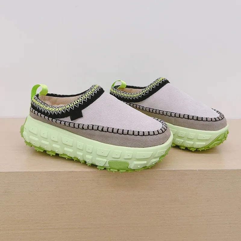 Diseñador Tasman Slippers Venture Daze acogedoras toboganes de pieles de la plataforma de la plataforma del fondo de la platafor
