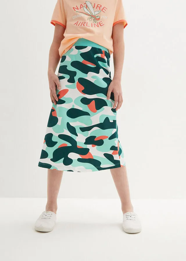 Falda para niñas Verde aguamarina estampado