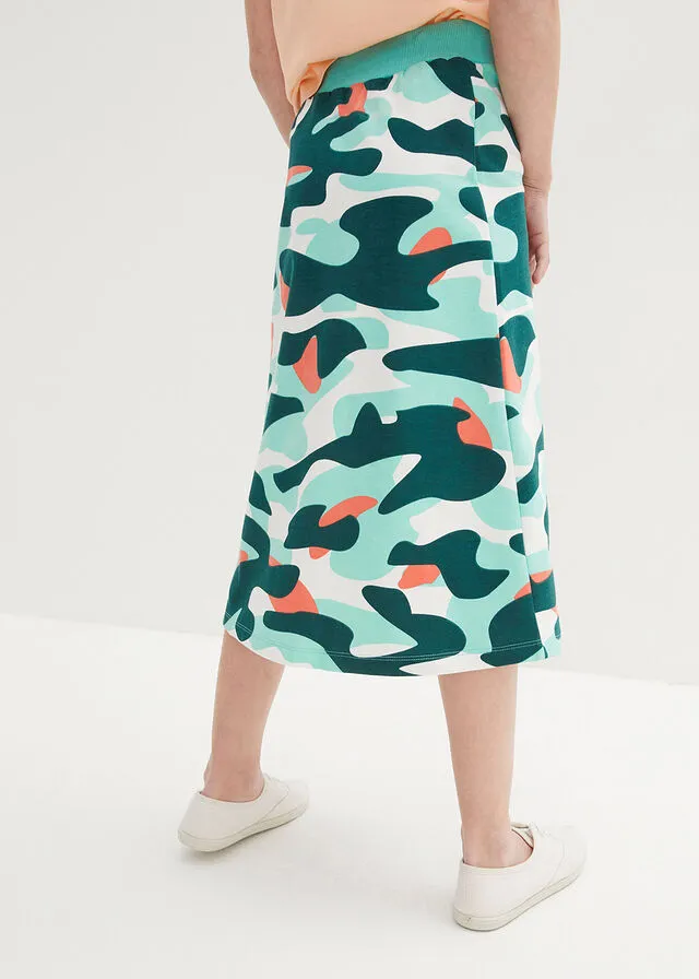 Falda para niñas Verde aguamarina estampado
