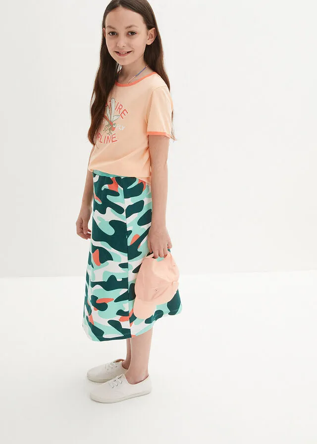 Falda para niñas Verde aguamarina estampado