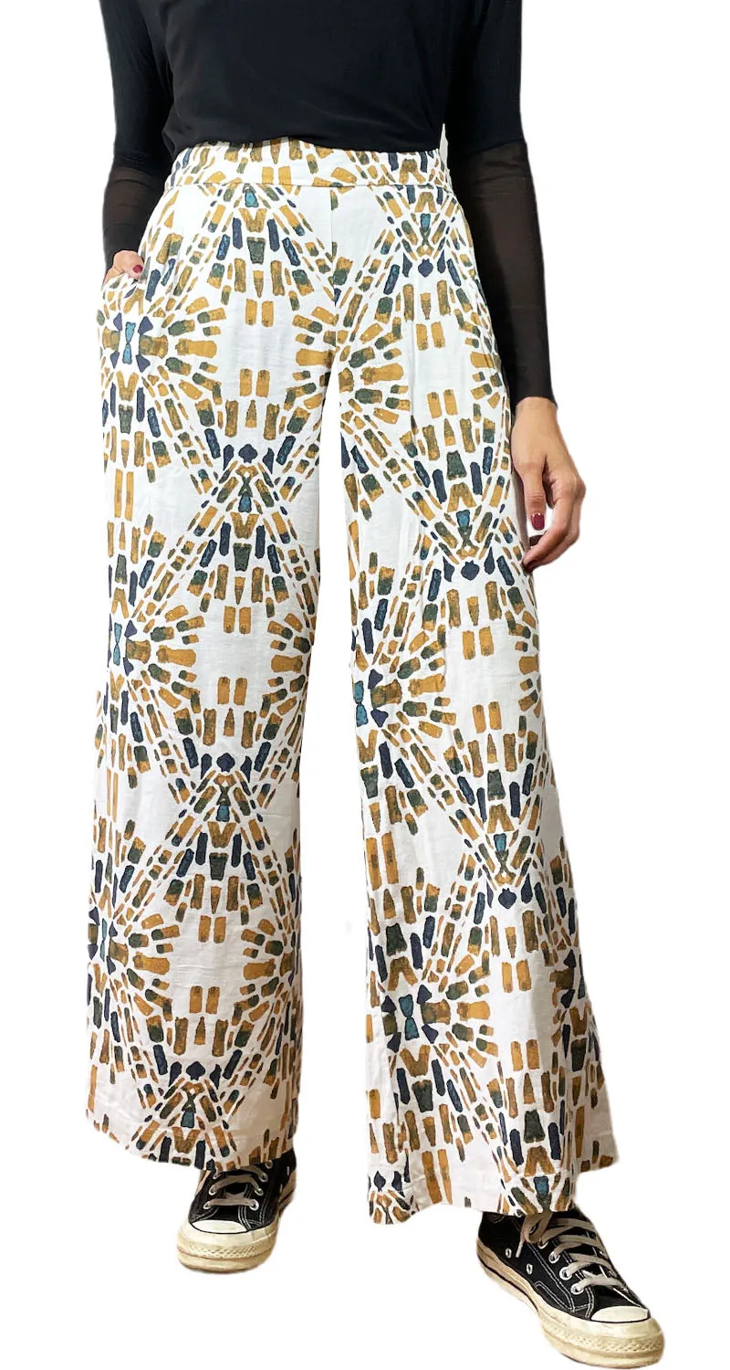 FREE PEOPLE Pantalón Blanco Estampado