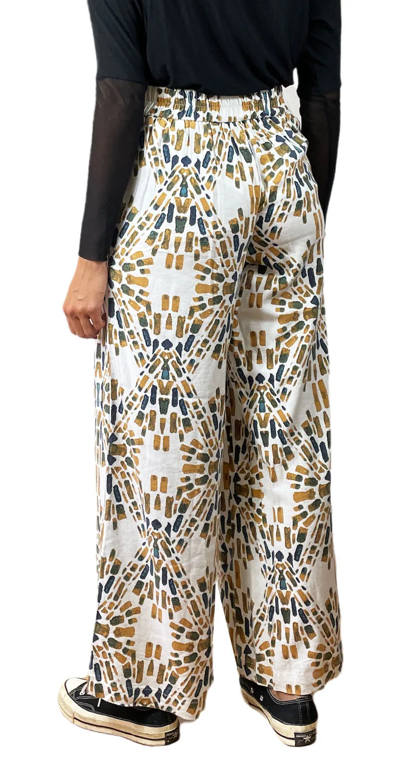 FREE PEOPLE Pantalón Blanco Estampado